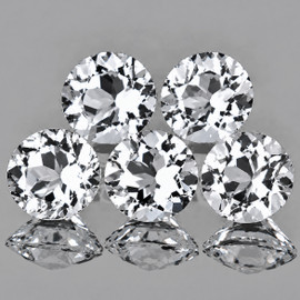 5.00 mm 5pcs Round Brilliant Cut AAA Fire Natural Colorless Goshenite (White Beryl ) {Flawless-VVS}