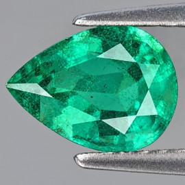 7x5 mm { 0.60 cts } Pear AAA Fire Intense Green Emerald Natural { AAA Grade }