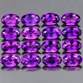 5x3 mm 16 pcs Oval Brilliant Cut AAA Fire Intense AAA Purple Amethyst Natural {Flawless-VVS1}