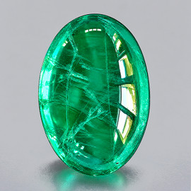 8x6 mm { 1.15 cts } Oval Cabochon Cut Intense AAA Blue Green Emerald Natural { AAA Grade }