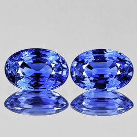6x4 mm 2 pcs Oval AAA Fire Natural AAA Ceylon Blue Sapphire {Flawless-VVS}--AAA Grade