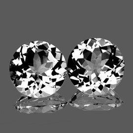 6.00 mm 2pc Round Brilliant Cut AAA Fire Natural Colorless Goshenite (White Beryl ) {Flawless-VVS}