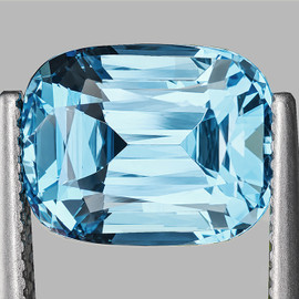 9x7 mm { 1.85 cts ] Cushion AAA Neon Natural Santa Maria Blue Aquamarine {Flawless-VVS}--AAA Grade