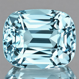 9.5x8 mm { 2.45 cts ] Cushion AAA Neon Natural Santa Maria Blue Aquamarine {Flawless-VVS}--AAA Grade