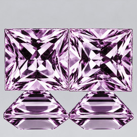 4.50 mm 2pcs { 1.02 cts } Square Machine Princess Cut Extreme Brilliancy Natural Purple Pink Sapphire {Flawless-VVS}--AAA Grade