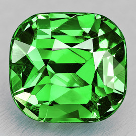 6.00 mm { 1.54 cts } Cushion Best AAA Neon Green Tsavorite Garnet Natural { VVS }