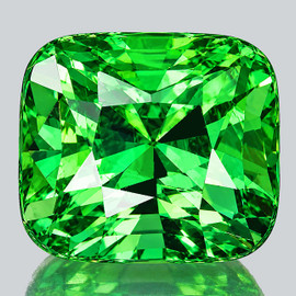 6.5x5.5 mm { 1.55 cts } Cushion Radiant Cut Extreme Brilliancy Natural Chrome Green Tsavorite Garnet  { VVS } --AAA Grade