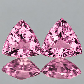 4.00 mm 2 pcs Trillion AAA Fire Natural AAA Pink Sapphire {Flawless-VVS}--AAA Grade