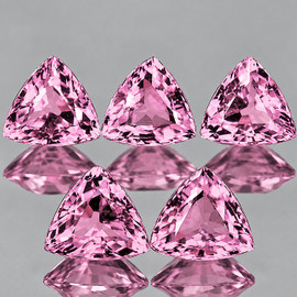 3.50mm 5 pcs Trillion AAA Fire Natural AAA Pink Sapphire {Flawless-VVS}--AAA Grade