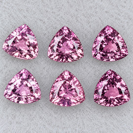 3.00 mm 6 pcs Trillion AAA Fire Natural AAA Pink Sapphire {Flawless-VVS}--AAA Grade