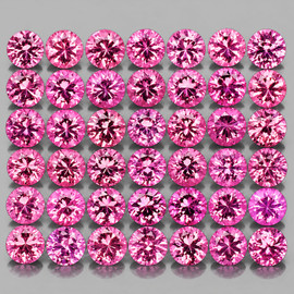 1.40 mm 60 pcs Round Machine Brilliant Cut Extreme Brilliancy Intense Hot Pink Sapphire Natural {Flawless-VVS}--AAA Grade