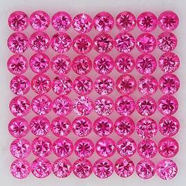 1.30 mm 80 pcs Round Machine Brilliant Cut Extreme Brilliancy Intense Hot Pink Sapphire Natural {Flawless-VVS}--AAA Grade
