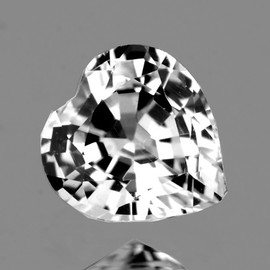4.50 mm 1 pcs Heart Best AAA Fire Natural Diamond White Sapphire {Flawless-VVS1}
