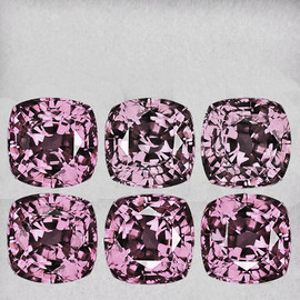 3.50 mm 6pcs { 1.66 cts } Cushion AAA Fire Natural AAA Pink Sapphire {Flawless-VVS}