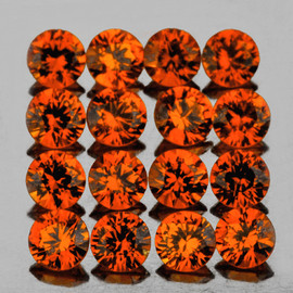 2.30 mm 16 pcs Round Brilliant Cut Extreme Quality Intense Orange Sapphire Natural {Flawless-VVS1}--AAA Grade