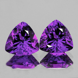 10.00 mm 2 pcs Trilliant Brilliant Cut AAA Fire Intense Purple Amethyst Natural {Flawless-VVS1}--AAA Grade