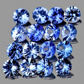 2.00 mm 25 pc Round Brilliant Cut AAA Fire Natural Ceylon Blue Sapphire { Flawless-VVS }