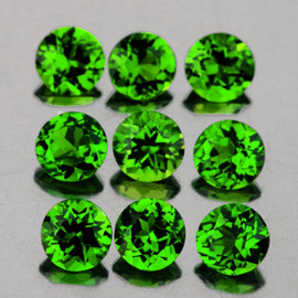 3.00 mm 9 pcs Round AAA Fire Natural Chrome Green Diopside {Flawless-VVS}