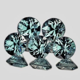 3.70 mm 5 pcs Round Extreme Brilliancy Natural Teal Blue Green Australia Sapphire {Flawless-VVS}