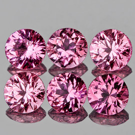 3.30 mm 6 pcs Round Brilliant Cut Extremely Brilliancy Intense Pink Sapphire Natural {Flawless-VVS}--AAA Grade
