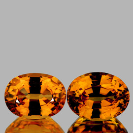 7x5 mm 2pcs Oval AAA Fire Vivid Sunset Yellow Sapphire Natural {Flawless-VVS}--AAA Grade