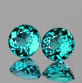 5.00 mm 2 pcs Round Brilliant Cut AAA Fire AAA Paraiba Green Blue Apatite Natural {VVS}