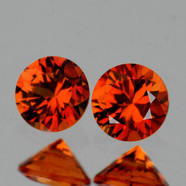 3.50 mm 2 pcs Round Best AAA Fire Intense Orange Sapphire Natural {Flawless-VVS1}