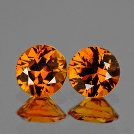 3.50 mm 2 pcs Round Brilliant Cut Best AAA Fire Intense Golden Orange Sapphire Natural {Flawless-VVS1}