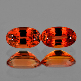 5x3 mm 2 pcs Oval AAA Fire Intense Orange Sapphire Natural {Flawless-VVS}