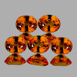 4.5x3.5 mm 5 pcs Oval AAA Fire Intense Golden Orange Sapphire Natural {Flawless-VVS}--AAA Grade