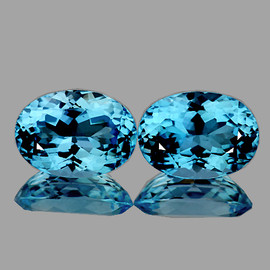 14x10 mm 2 pcs Oval Brilliant Cut Best AAA Fire AAA Sky Blue Topaz Natural {Flawless-VVS1}--AAA Grade