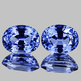 5x4 mm 2 pcs Oval AAA Fire Natural Ceylon Blue Sapphire {Flawless-VVS}--AAA Grade