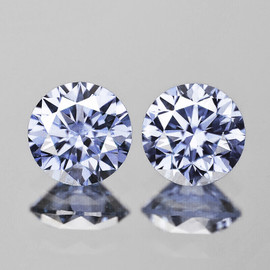 4.00 mm 2 pcs { 0.56 cts } Round Brilliant Machine Cut Extreme Brilliancy Natural Ceylon Blue Sapphire {Flawless-VVS}