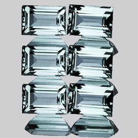 6x4 mm 6 pcs Baguette Emerald Cut AAA Fire Natural Blue Aquamarine {Flawless-VVS}