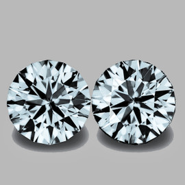 6.00 mm 2 pcs Round Brilliant Cut Best AAA Fire Natural Sky Blue Aquamarine {Flawless-VVS}