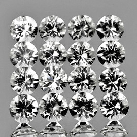 2.50 mm 40 pcs Round Brilliant Cut AAA Diamond White Topaz Natural {Flawless-VVS1}--AAA Grade
