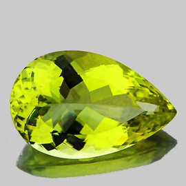 18x12 mm { 9.42 cts} Pear Brilliant Cut Best AAA Fire Intense Green Gold Lemon Quartz Natural {Flawless-VVS}