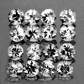 2.50 mm 16 pcs Round Brilliant Machine Cut Best AAA Fire Natural Diamond White Zircon {Flawless-VVS1}