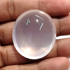 86.13 cts Oval Cabochon 29x27 mm Natural Pink Rose Quartz {Flawless-VVS}