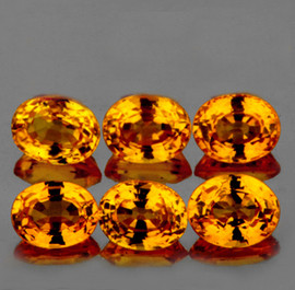 3.5x3 mm 6 pcs Oval AAA Fire Intense Golden Yellow Sapphire Natural {Flawless-VVS}--AAA Grade
