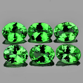 4x3 mm 6 pcs Oval Brilliant Cut AAA Fire AAA Chrome Green Tsavorite Garnet Natural {Flawless-VVS}--AAA Grade