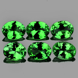 4x3 mm 6 pcs Oval Brilliant Cut AAA Fire AAA Chrome Green Tsavorite Garnet Natural {Flawless-VVS}