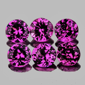 4.00 mm 6 pcs Round AAA Fire Pink Purple Rhodolite Garnet Natural {Flawless-VVS)