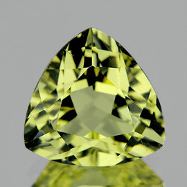 7.00 mm {1.09 cts} Trillion Brilliant Cut Best AAA Fire Green Gold Lemon Quartz Natural {Flawless-VVS1}