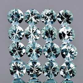 1.70 mm 70 pcs Brilliant Machine Cut Round Sky Blue Topaz Natural {Flawless}