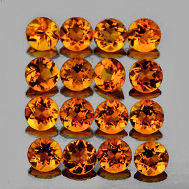 1.70 mm 50 pcs Round AAA Fire Intense Golden Orange Citrine Natural (Flawless-VVS1}