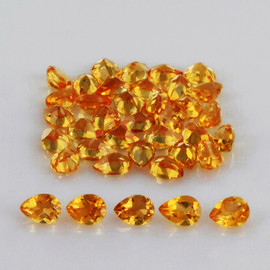 4x3 mm 25 pcs Pear AAA Fire Intense Golden Yellow Citrine Natural {Flawless-VVS1}