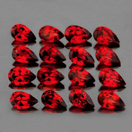 5x3 mm 16 pcs Pear AAA Fire Red Mozambique Garnet Natural {Flawless-VVS1}