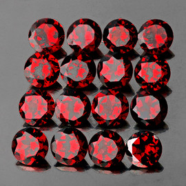 2.50 mm 50 pcs Round Fire Dark Red Mozambique Garnet Natural {Flawless-VVS1}