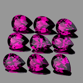 5x4 mm 9 pcs Pear AAA Fire Pink Purple Rhodolite Garnet Natural {Flawless-VVS}